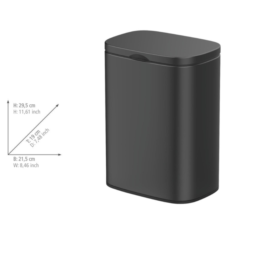 WENKO 25338100 - Corbeille SARE 21,5x29,5 cm noire