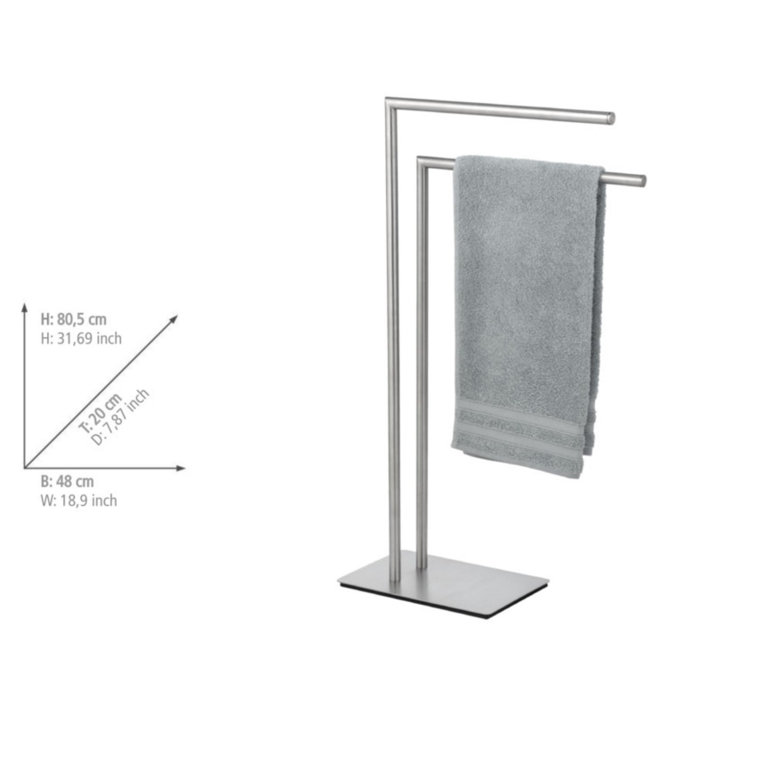 WENKO 25379100 - Staande handdoekhouder RECCO 48x80,5 cm satijn