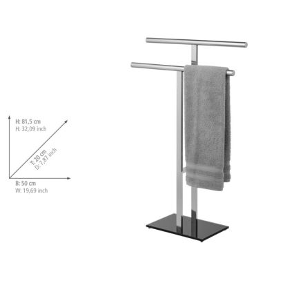 WENKO 25389100 - Handdoekenrek LAVA 50x81,5 cm roestvrij staal/zilver/zwart