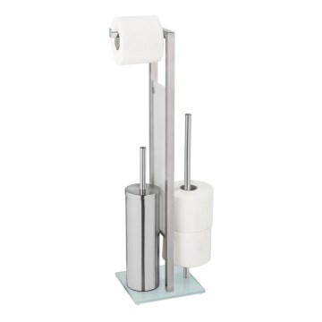 WENKO 25399100 - Toiletborstel RIVALTA 18x70 cm zilver/wit/zwart