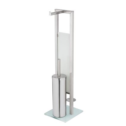 WENKO 25399100 - Toiletborstel RIVALTA 18x70 cm zilver/wit/zwart