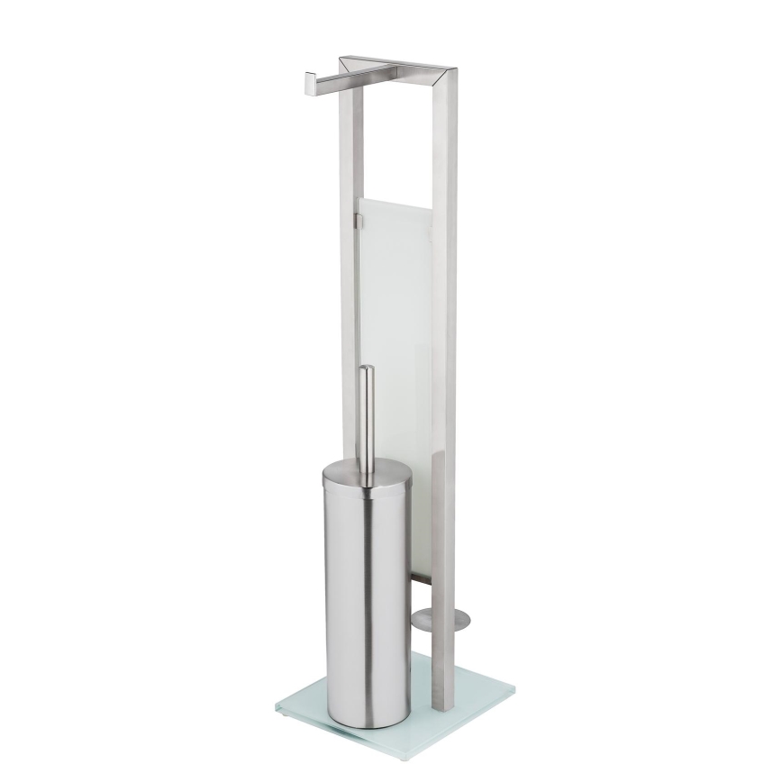 WENKO 25399100 - Toiletborstel RIVALTA 18x70 cm zilver/wit/zwart