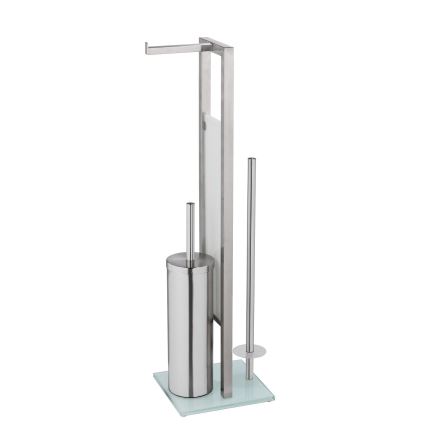 WENKO 25399100 - Toiletborstel RIVALTA 18x70 cm zilver/wit/zwart