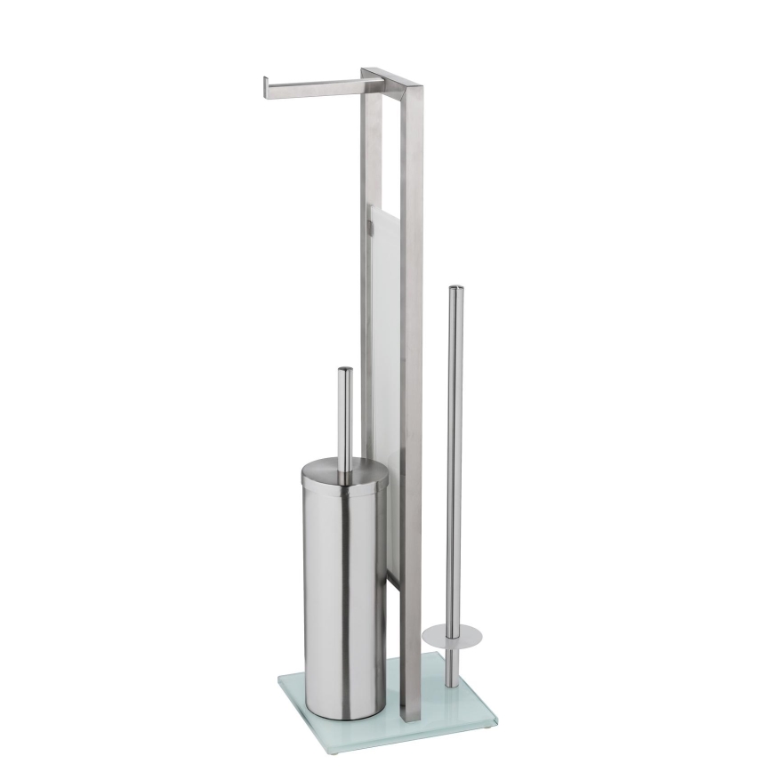 WENKO 25399100 - Toiletborstel RIVALTA 18x70 cm zilver/wit/zwart