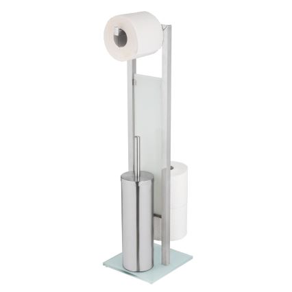 WENKO 25399100 - Toiletborstel RIVALTA 18x70 cm zilver/wit/zwart