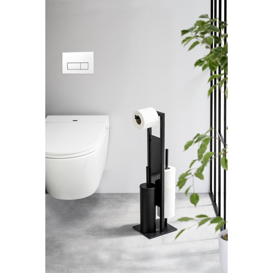 WENKO 25400100 - WC-borstel RIVALTA 18x70 cm zwart