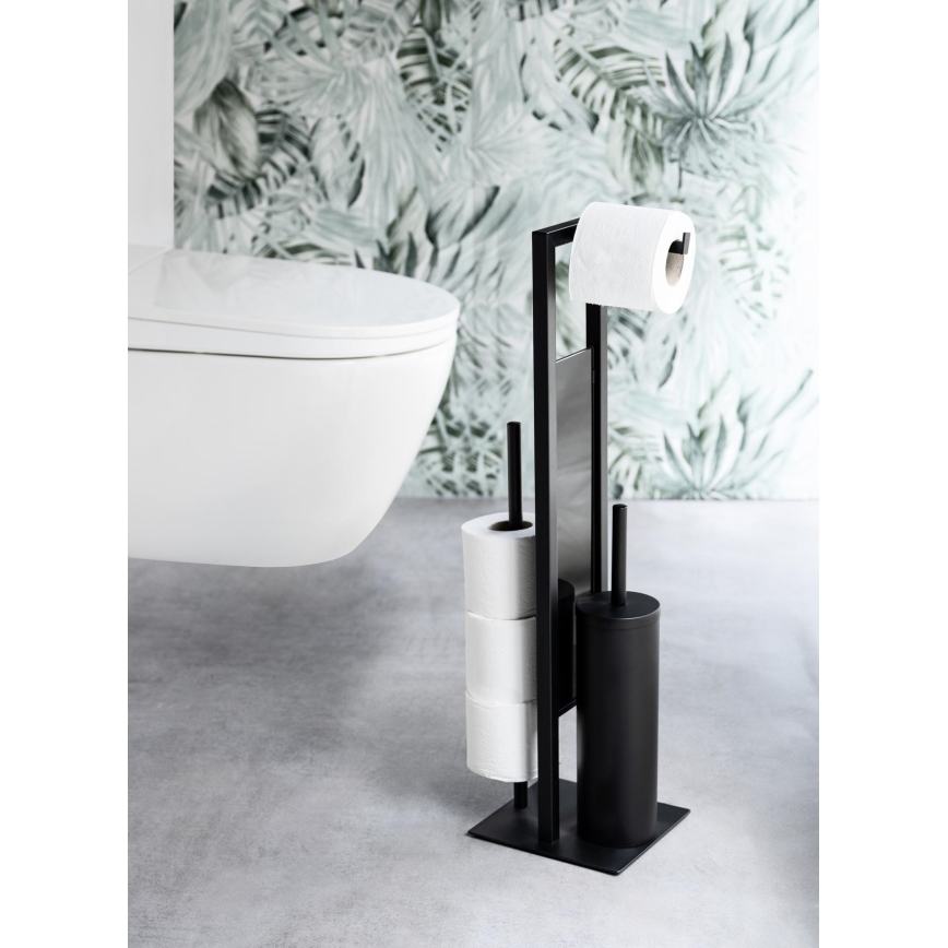 WENKO 25400100 - WC-borstel RIVALTA 18x70 cm zwart