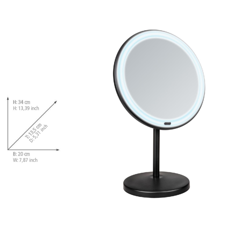 WENKO 25523100 - Spiegel ONNO 20x34 cm zwart