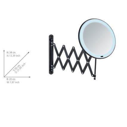 WENKO 25524100 - Spiegel BARONA 20x34 cm zwart