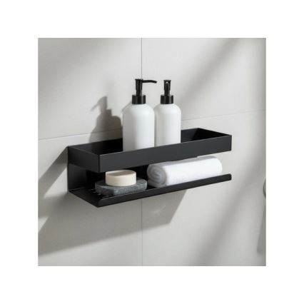 WENKO 25557100-Wandplank GENOVA 30x10,5 cm zwart