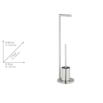 WENKO 25676100 - wc-set FERLA 18x69,5 cm RVS/satijn