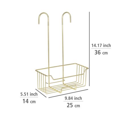 WENKO 25937100 - Douchekorf MILO 25x36 cm RVS/goud/transparant