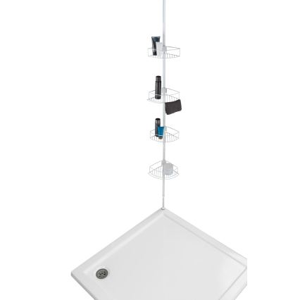 WENKO 26015100 - Étagère d'angle DOLCEDO 31x230 cm inox/blanc