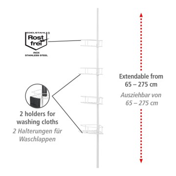WENKO 26015100 - Hoekplank DOLCEDO 31x230 cm RVS/wit