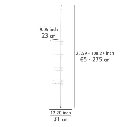 WENKO 26015100 - Hoekplank DOLCEDO 31x230 cm RVS/wit