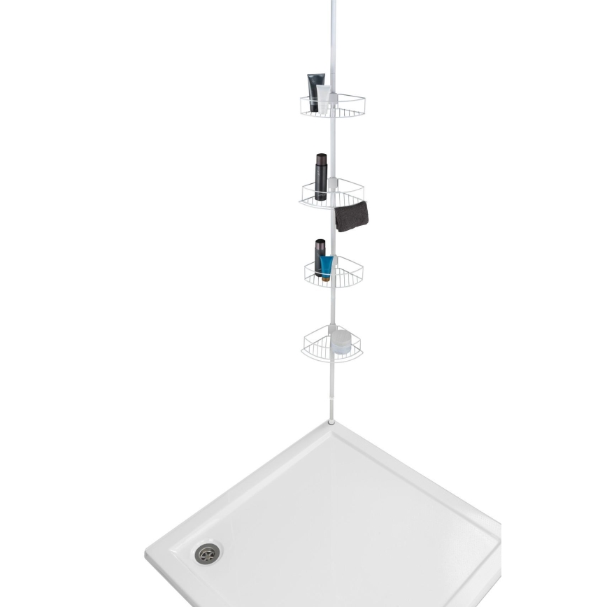 WENKO 26015100 - Hoekplank DOLCEDO 31x230 cm RVS/wit