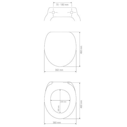 WENKO 26030100 - WC-bril GALATI 46x36 cm antraciet