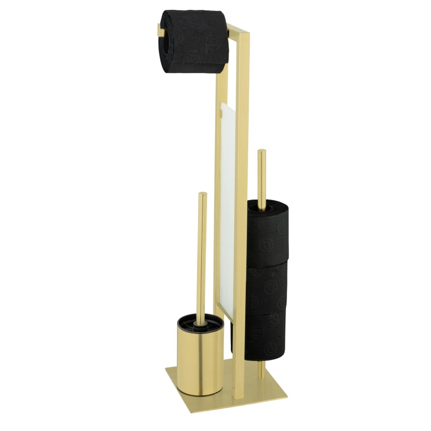 WENKO 26034100 - Ensemble WC RIVALTA 18x70 cm inox/doré/blanc/noir