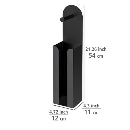 WENKO 26059100 - Porte-rouleaux AGIRA 12x54 cm noir