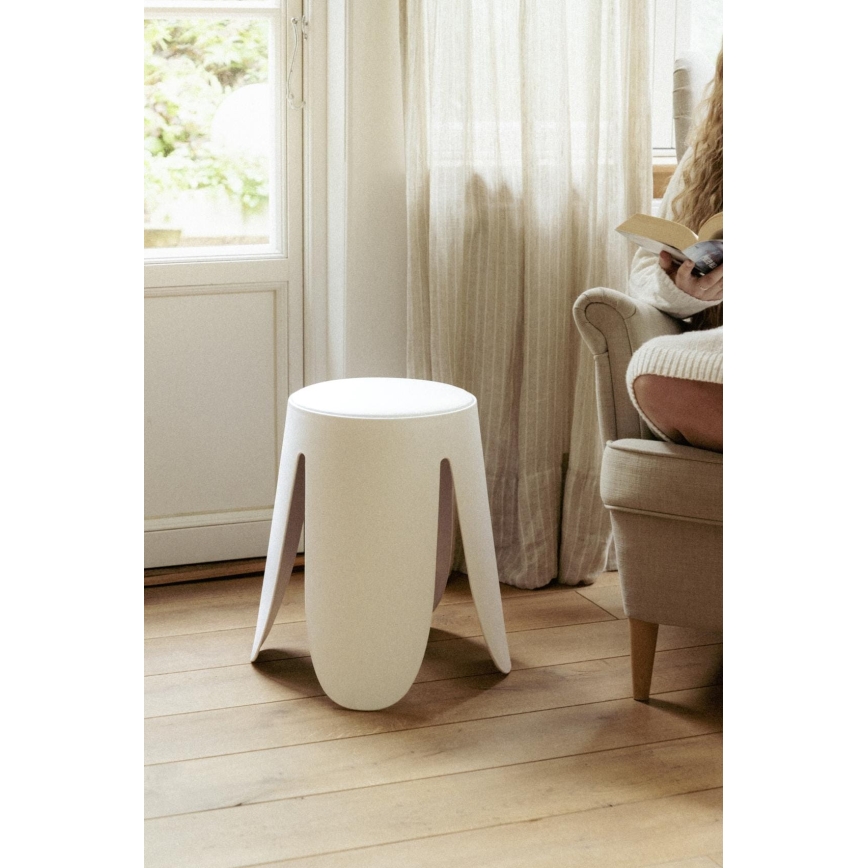 WENKO 26086100 - Tabouret COMISO 44,5x46 cm blanc