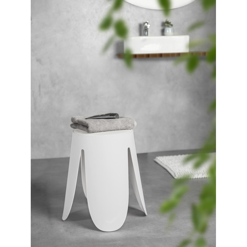 WENKO 26086100 - Tabouret COMISO 44,5x46 cm blanc
