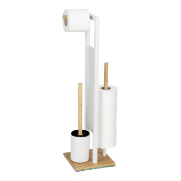 WENKO 26214100 - Ensemble WC RIVALTA 18x70 cm marron/blanc
