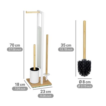 WENKO 26214100 - WC set RIVALTA 18x70 cm bruin/wit