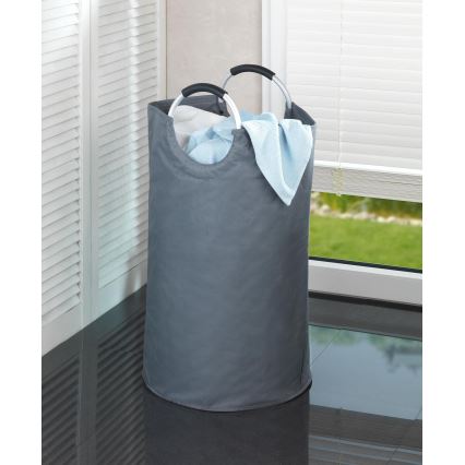 WENKO 3440803100 - Panier à linge JUMBO 38x72 cm anthracite/argent/noir