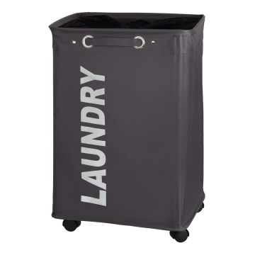 WENKO 3450112100 - Panier à linge QUADRO 40x60 cm gris/noir