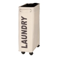 WENKO 3450113100 - Corbeille à linge CORNO 18,5 x 60 cm beige/noir