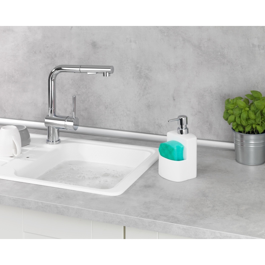 WENKO 3620115100 - Distributeur de savon FESTIVAL 10x18 cm blanc