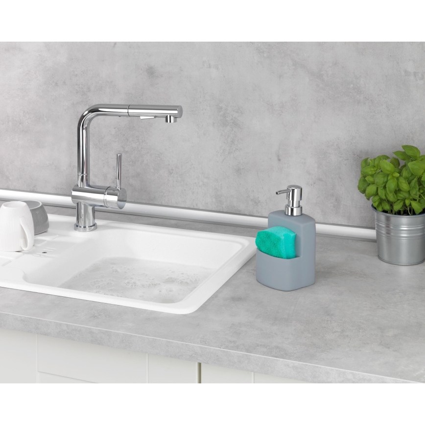 WENKO 3620116100 - Distributeur de savon FESTIVAL 10x18 cm gris