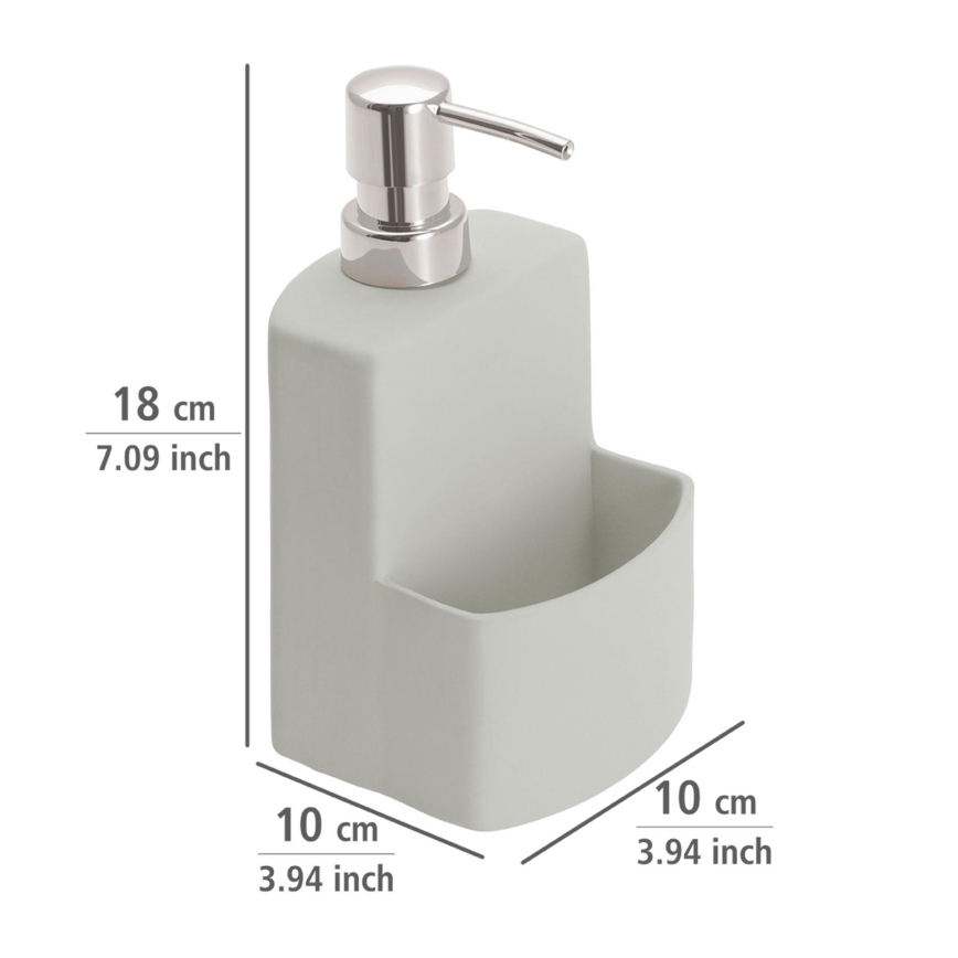 WENKO 3620116100 - Zeepdispenser FESTIVAL 10x18 cm grijs