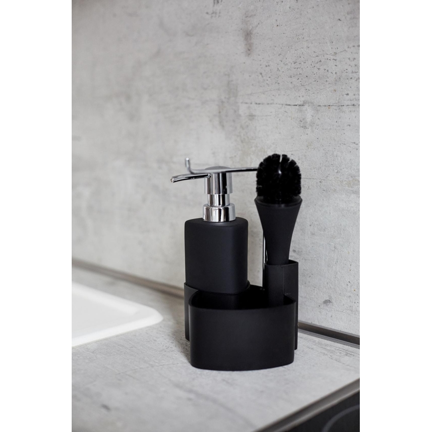 WENKO 3620117800 - Zeepdispenser FESTIVAL 10x18 cm zwart