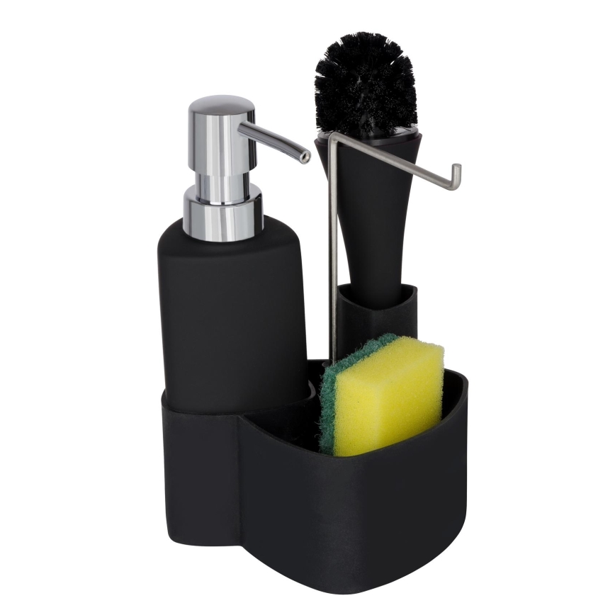 WENKO 3620127800 - Ensemble de nettoyage EMPIRE 11x19 cm noir/argenté