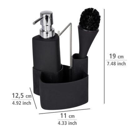 WENKO 3620127800 - Reinigingsset EMPIRE 11x19 cm zwart/zilver