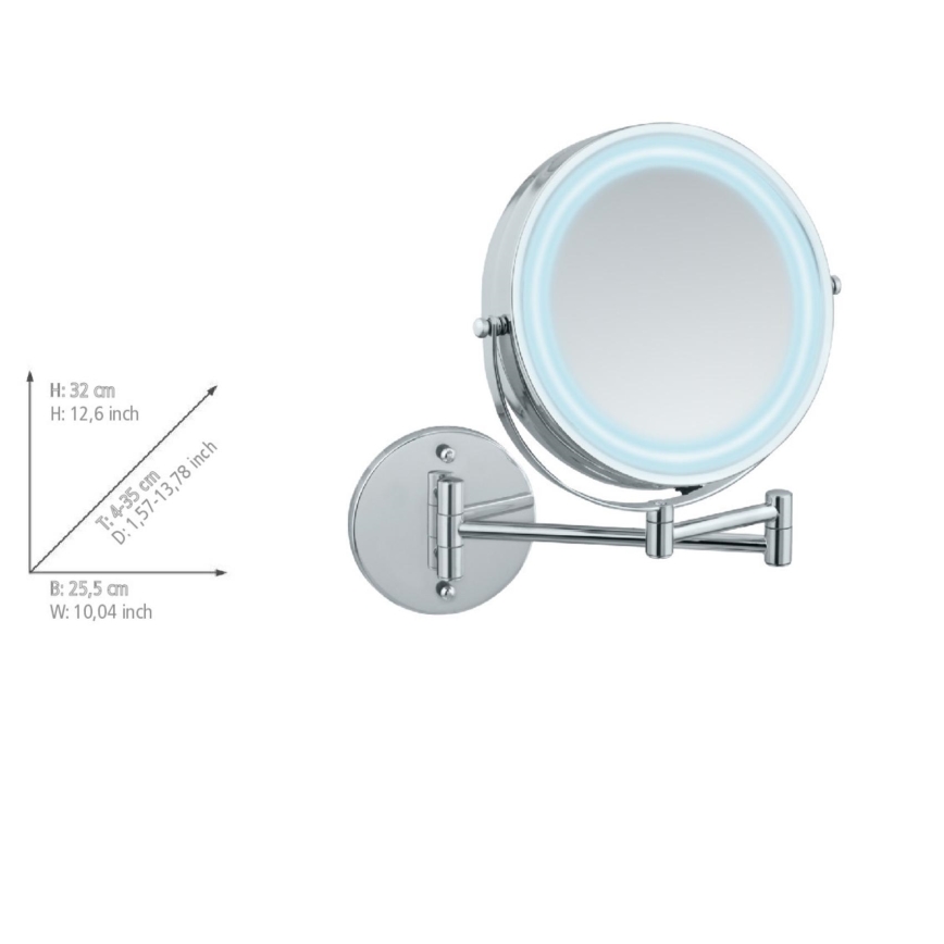 WENKO 3656530100 - Miroir POWER-LOC 25,5 x 32 cm, chrome brillant