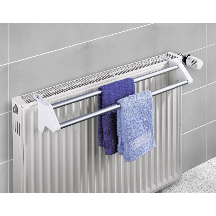 WENKO 3702100 - Handdoekhouder 13x11,5 cm zilver/wit