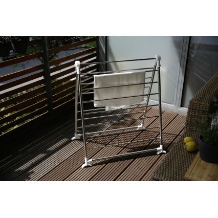 WENKO 3772020100 - Étendoir PROFI 65x150 cm inox/argenté/blanc