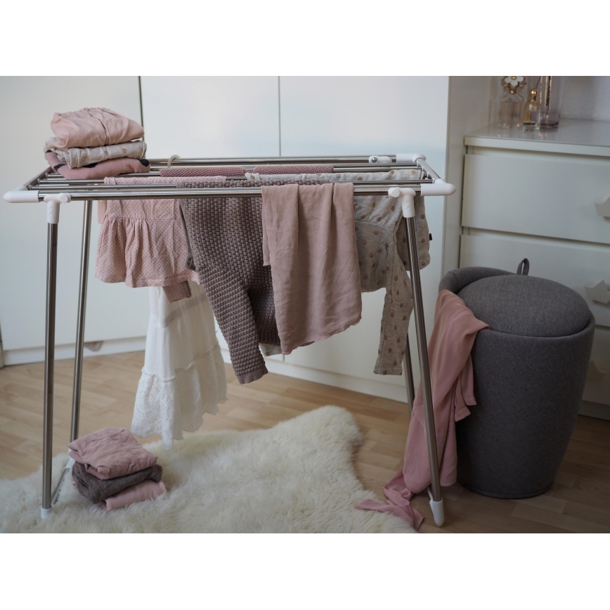 WENKO 3774020100 - Séchoir à linge PROFI SINGLE 87x79 cm inox/argent/blanc