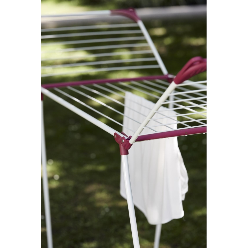 WENKO 3774021100 - Étendoir à linge SUMMER DRY 153 x 76 cm blanc/rose