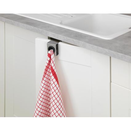 WENKO 4368060100 - Haak PUSH 5x6 cm zilver/zwart