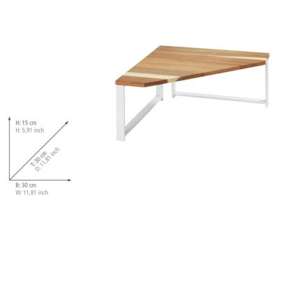 WENKO 53026100 - Wandplank LOUISA 30x30 cm wit/bruin