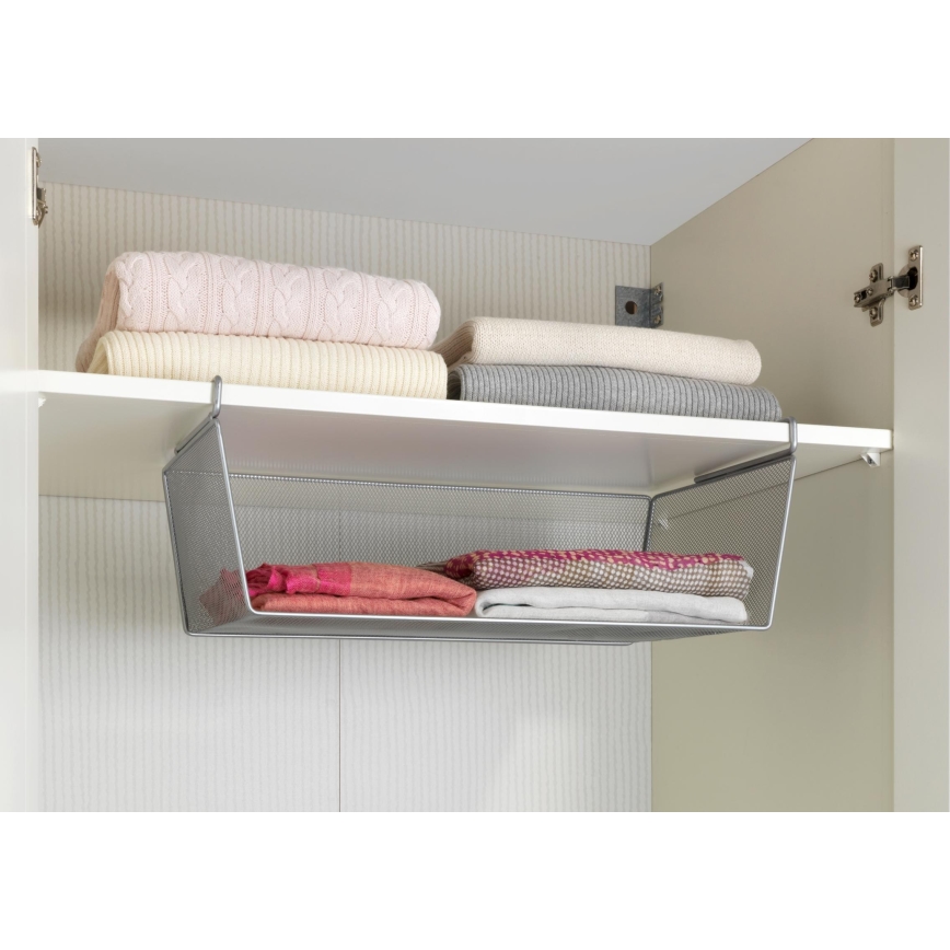 WENKO 53143100 - Opbergmand 49x28 cm zilverkleurig