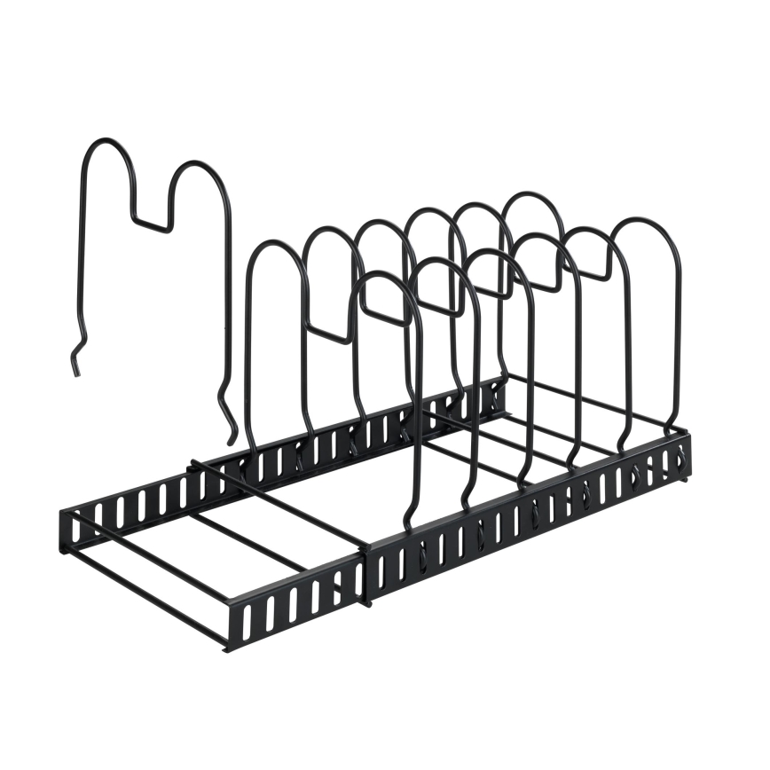 WENKO 53149100 - Support pour couvercles et poêles 18 x 18 cm, noir