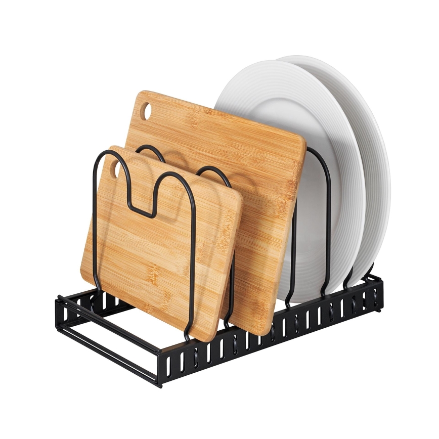 WENKO 53149100 - Support pour couvercles et poêles 18 x 18 cm, noir