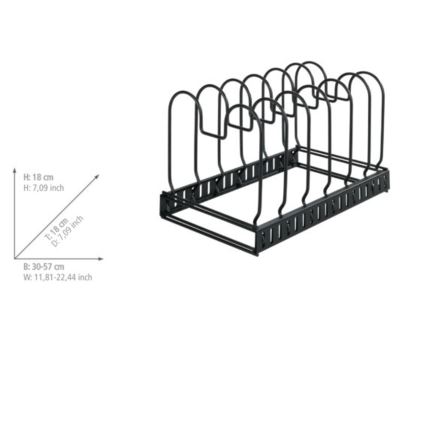 WENKO 53149100 - Support pour couvercles et poêles 18 x 18 cm, noir