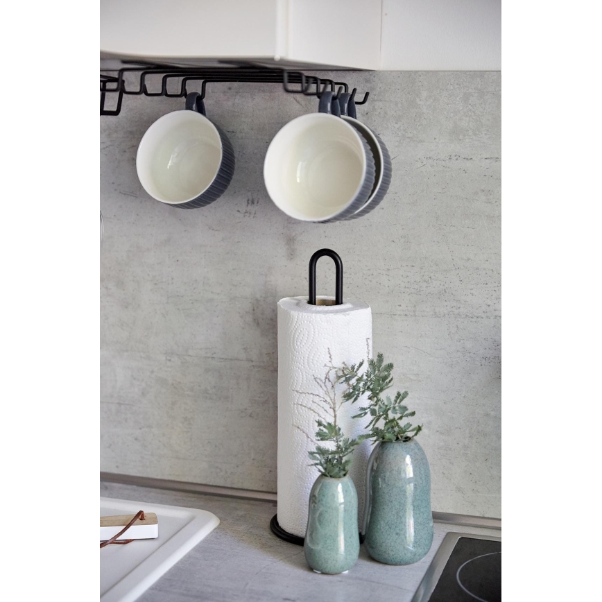 WENKO 53256100 - Keukenrolhouder 12,5x32,5 cm zwart