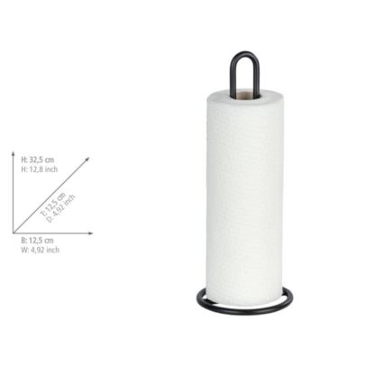 WENKO 53256100 - Keukenrolhouder 12,5x32,5 cm zwart
