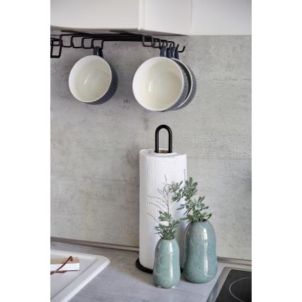 WENKO 53256100 - Porte-essuie-tout 12,5x32,5 cm noir